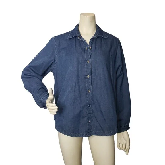 RIDERS BY LEE Flannel Lined Denim Shirt Size Large - Picture 9 of 9